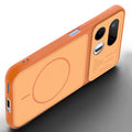 Angled view of Orange mobile case for Realme 16T 5G with proper charging port cutout, speaker holes and strong corner protection.