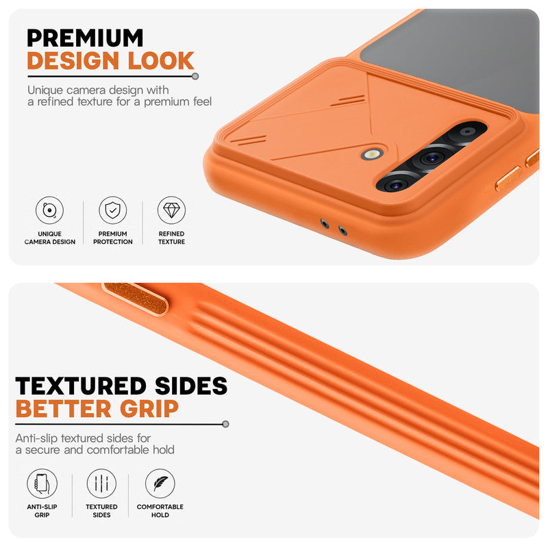 Premium Frosted Back Cover with Textured Camera Design & Metal-Look Buttons for Samsung A56 5G