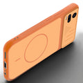Angled view of Orange mobile case for Vivo V20 with proper charging port cutout, speaker holes and strong corner protection.