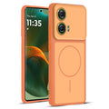 Full protective dual tone Orange silicone case for Motorola Moto Edge 50 Fusion 5G showing front and back design coverage
