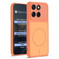 Front and back view of Orange protective back cover for Motorola Moto Edge 60 Fusion 5G with textured sides, camera guard and slim fit design.
