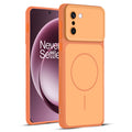 Full protective dual tone Orange silicone case for OnePlus 15R 5G showing front and back design coverage