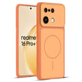 Full protective dual tone Orange silicone case for Realme 16 Pro Plus 5G showing front and back design coverage