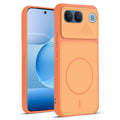 Front and back view of Orange protective back cover for Vivo V80 Lite 5G with textured sides, camera guard and slim fit design.