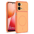 Front and back view of Orange protective back cover for Vivo Y51 Pro 5G with textured sides, camera guard and slim fit design.