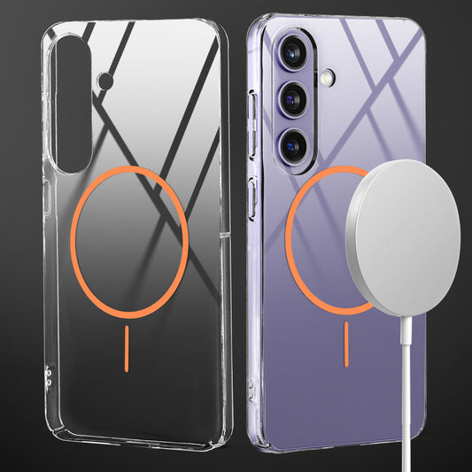 Crystal Clear Transparent Hard Back Anti-Yellowing with MagSafe Compatibility Phone Case For Samsung S23 FE 5G