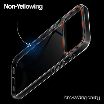 Crystal Clear Anti-Yellow Transparent Back Cover Case With Camera Ring Protection for Apple iphone 17 Pro Max