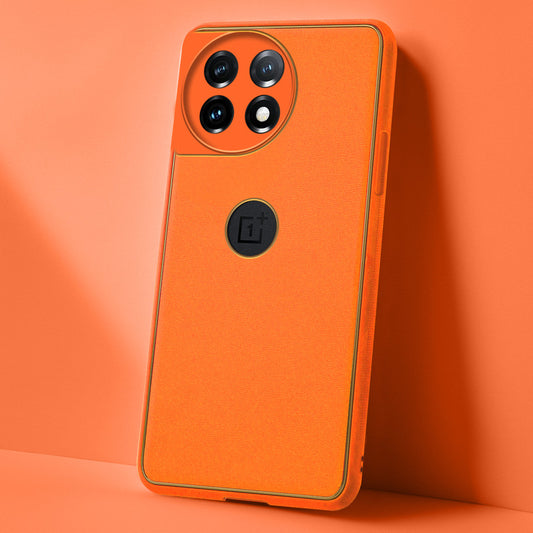 Electroplated Frame Leather Back Cover for OnePlus 11 5G