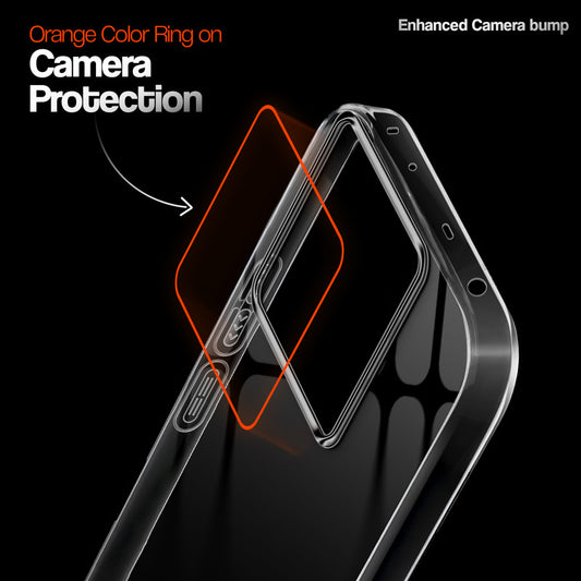 Crystal Clear Anti-Yellow Transparent Back Cover Case With Camera Ring Protection for Redmi Note 13 Pro 5G