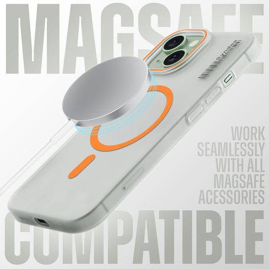 Elegant Frosted Matte Slim Back With MagSafe Support Back Case For Apple iPhone 15