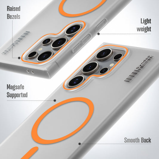 New Elegant Frosted Matte Slim Back With MagSafe Support Back Case For Samsung S22 Ultra 5G