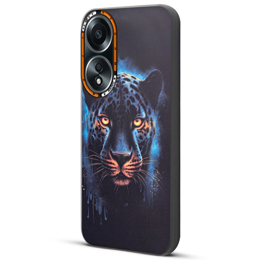 Dark Elegant Wild Creatures Printed Back Cases For Oppo A58 4G