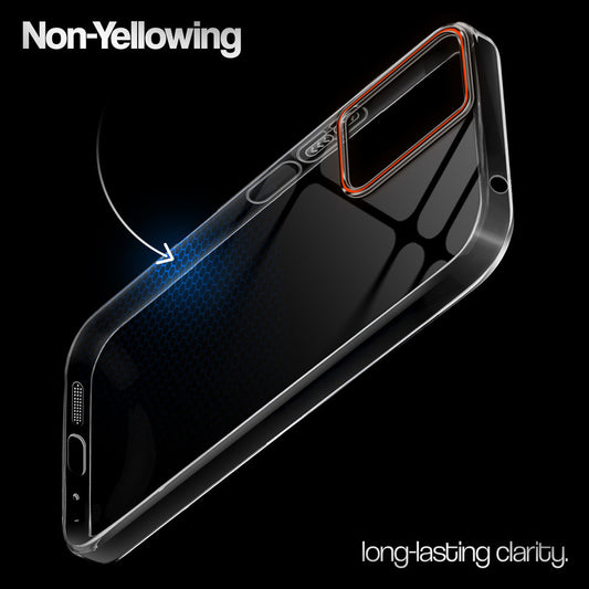 Crystal Clear Anti-Yellow Transparent Back Cover Case With Camera Ring Protection for Motorola G06 Power 5G