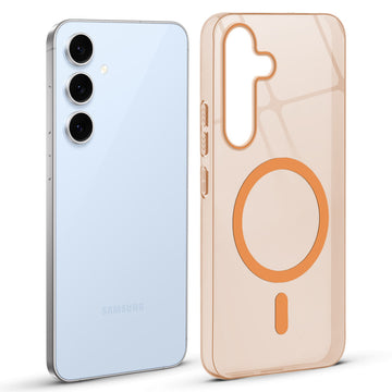 Anti-Yellow Colored Camera Line Case Support Wireless Charging Back Cover For Samsung S24 5G