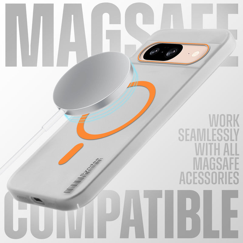 Frosted Sleek Matte Wireless Charging Support Back Cover Case for Google Pixel 8A With Raised Camera Protection