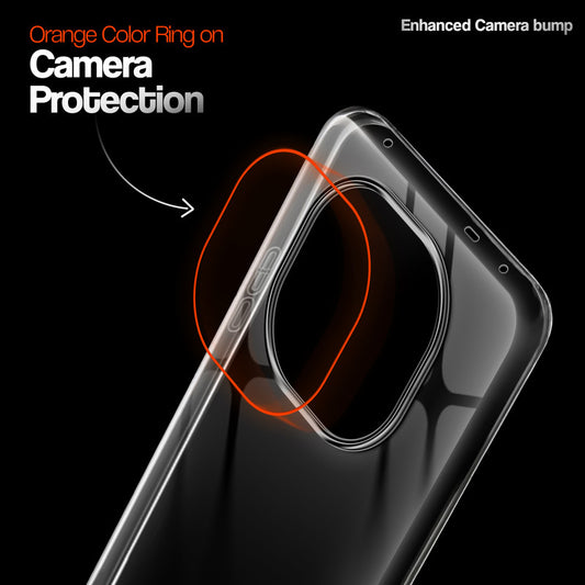 Crystal Clear Anti-Yellow Transparent Back Cover Case With Camera Ring Protection for Redmi Note 14 Pro Plus 5G