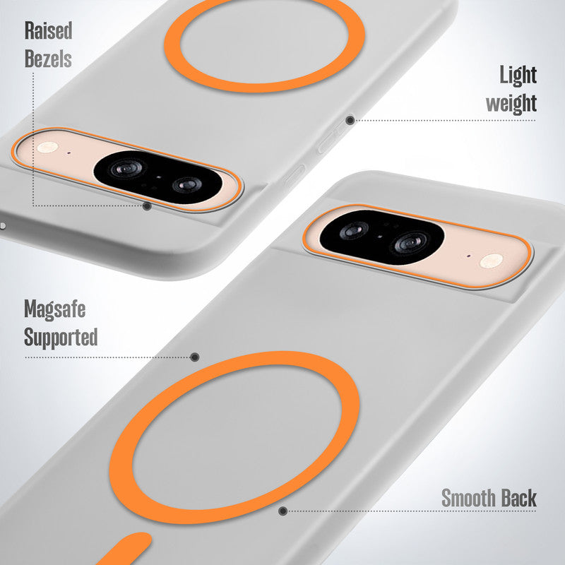 Frosted Sleek Matte Wireless Charging Support Back Cover Case for Google Pixel 8A With Raised Camera Protection
