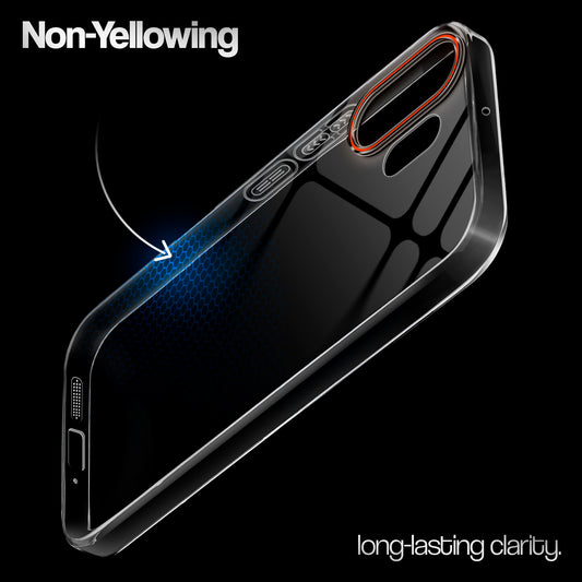 Crystal Clear Anti-Yellow Transparent Back Cover Case With Camera Ring Protection for CMF Nothing Phone 2 Pro