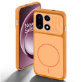 Orange back cover for OnePlus 15 5G with camera cut protection and ring design on back side.
