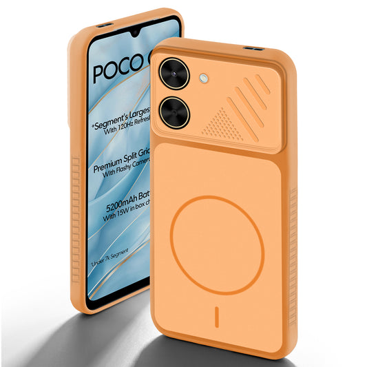 Dual Tone Silicone Grip Back Cover with Camera Protection for Poco C71
