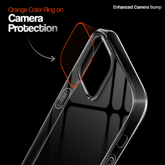 Crystal Clear Anti-Yellow Transparent Back Cover Case With Camera Ring Protection for Apple iPhone 12 Pro Max