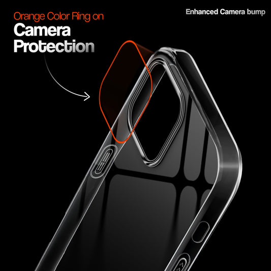 Crystal Clear Anti-Yellow Transparent Back Cover Case With Camera Ring Protection for Apple iPhone 13