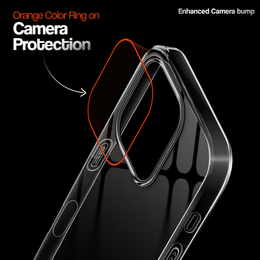 Crystal Clear Anti-Yellow Transparent Back Cover Case With Camera Ring Protection for Apple iphone 16 Pro Max