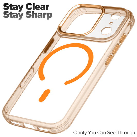 Premium Magnetic Transparent Case for Apple iPhone 17 Pro with Soft TPU Edges, Camera Bumper & Metal Finish Buttons