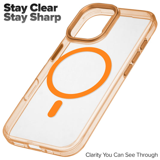 Premium Magnetic Transparent Case for Apple iPhone 17 with Soft TPU Edges, Camera Bumper & Metal Finish Buttons