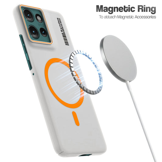 Frosted Sleek Matte Wireless Charging Support Back Cover Case for Motorola Moto Edge 50 5G With Raised Camera Protection