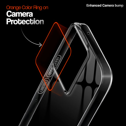 Crystal Clear Anti-Yellow Transparent Back Cover Case With Camera Ring Protection for Motorola Moto Edge 50 Neo 5G