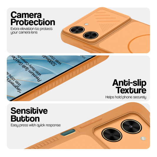 Dual Tone Silicone Grip Back Cover with Camera Protection for Poco C71