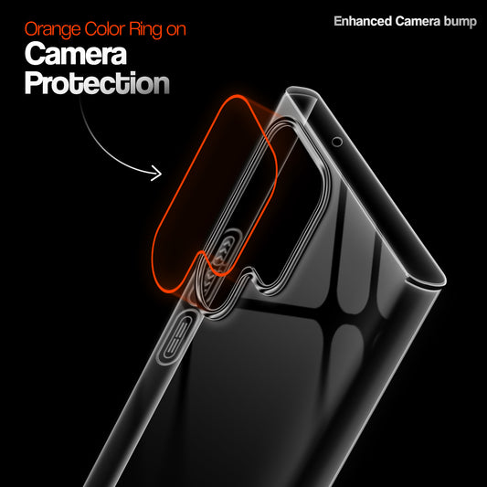 Crystal Clear Anti-Yellow Transparent Back Cover Case With Camera Ring Protection for Samsung S23 Ultra 5G