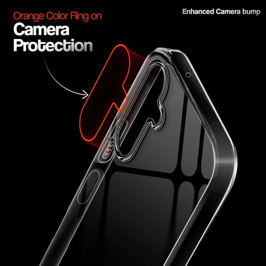 Crystal Clear Anti-Yellow Transparent Back Cover Case With Camera Ring Protection for Samsung F16 5G