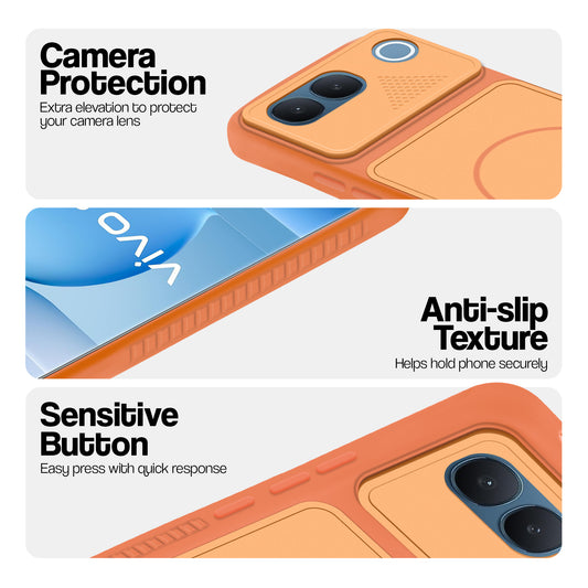 Dual Tone Silicone Grip Back Cover with Camera Protection for Vivo S2 5G
