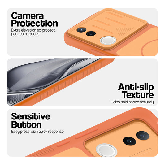 Dual Tone Silicone Grip Back Cover with Camera Protection for Vivo V50e 5G