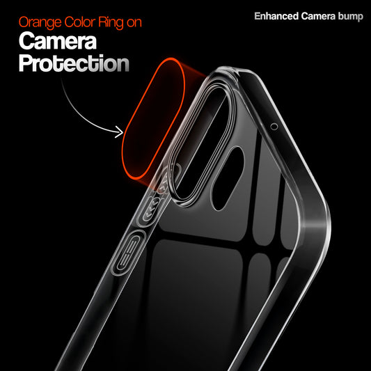 Crystal Clear Anti-Yellow Transparent Back Cover Case With Camera Ring Protection for CMF Nothing Phone 2 Pro