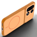Angled view of Orange mobile case for OnePlus 15 5G with proper charging port cutout, speaker holes and strong corner protection.