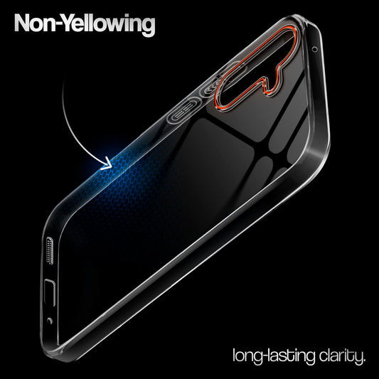 Crystal Clear Anti-Yellow Transparent Back Cover Case With Camera Ring Protection for Samsung F56 5G