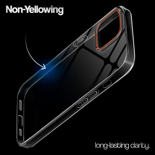 Crystal Clear Anti-Yellow Transparent Back Cover Case With Camera Ring Protection for Apple iPhone 15