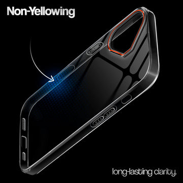 Crystal Clear Anti-Yellow Transparent Back Cover Case With Camera Ring Protection for Apple iPhone 16