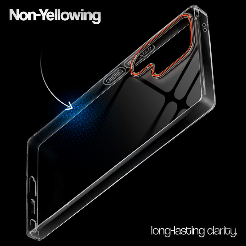 Crystal Clear Anti-Yellow Transparent Back Cover Case With Camera Ring Protection for Samsung S25 Ultra 5G