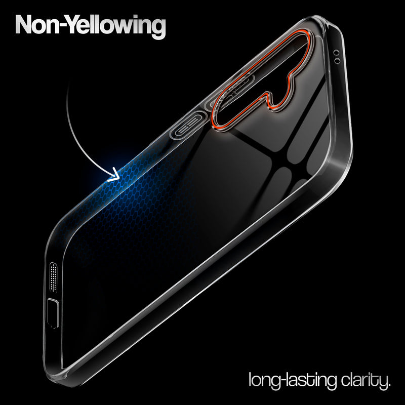 Crystal Clear Anti-Yellow Transparent Back Cover Case With Camera Ring Protection for Samsung S24 5G