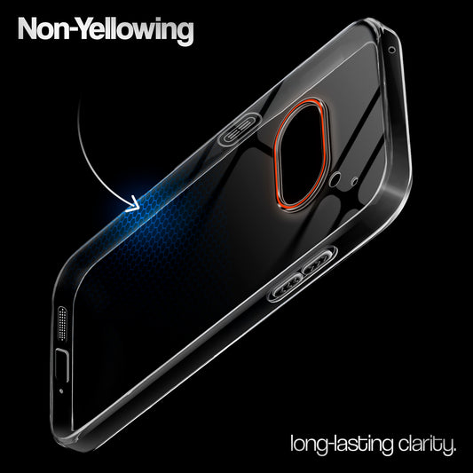 Crystal Clear Anti-Yellow Transparent Back Cover Case With Camera Ring Protection for Nothing Phone 2A Plus