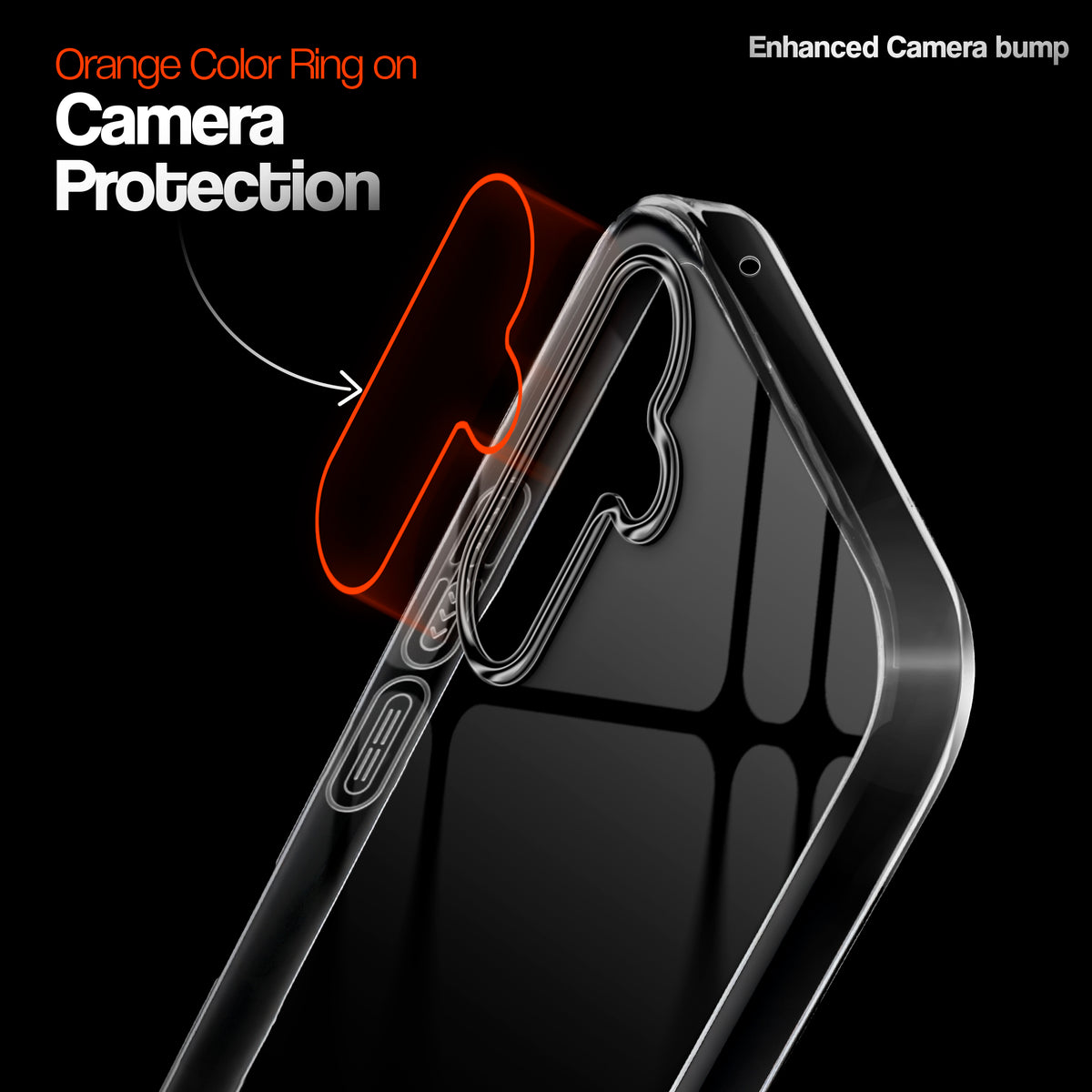 Crystal Clear Anti-Yellow Transparent Back Cover Case With Camera Ring Protection for Samsung A55 5G