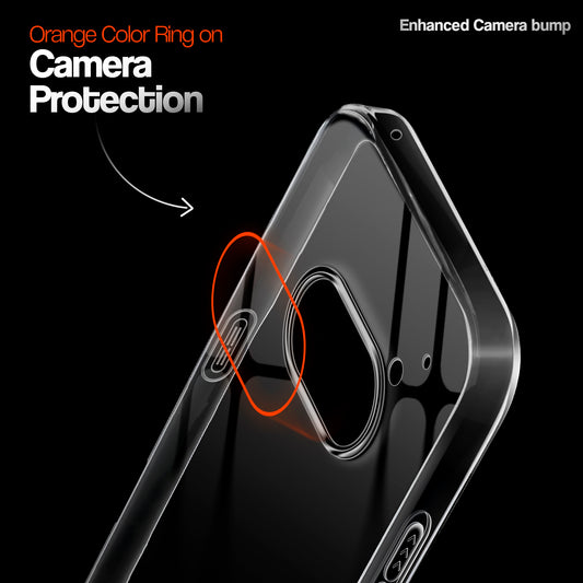 Crystal Clear Anti-Yellow Transparent Back Cover Case With Camera Ring Protection for Nothing Phone 2A Plus