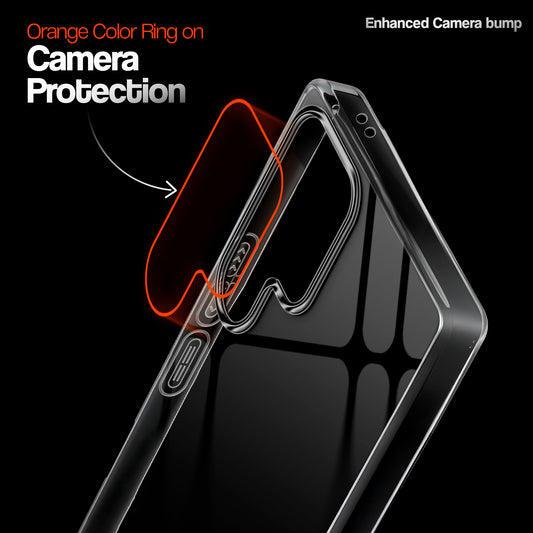 Crystal Clear Anti-Yellow Transparent Back Cover Case With Camera Ring Protection for Samsung S25 Ultra 5G