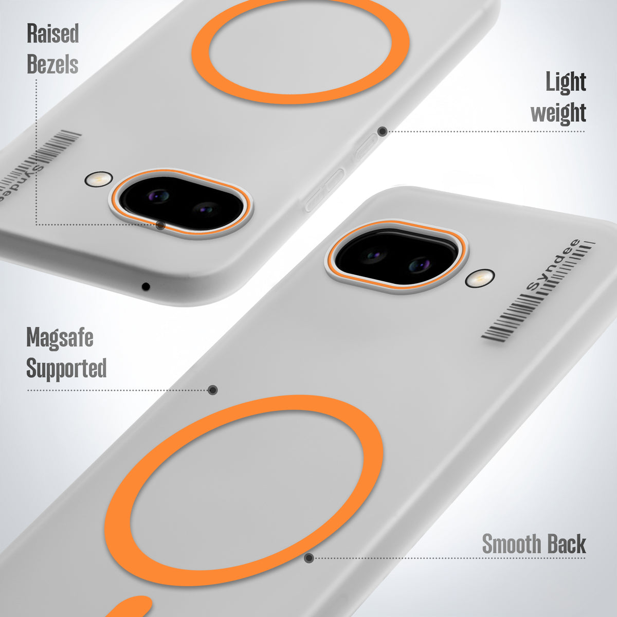 Frosted Sleek Matte Wireless Charging Support Back Cover Case for Google Pixel 9A 5G With Raised Camera Protection