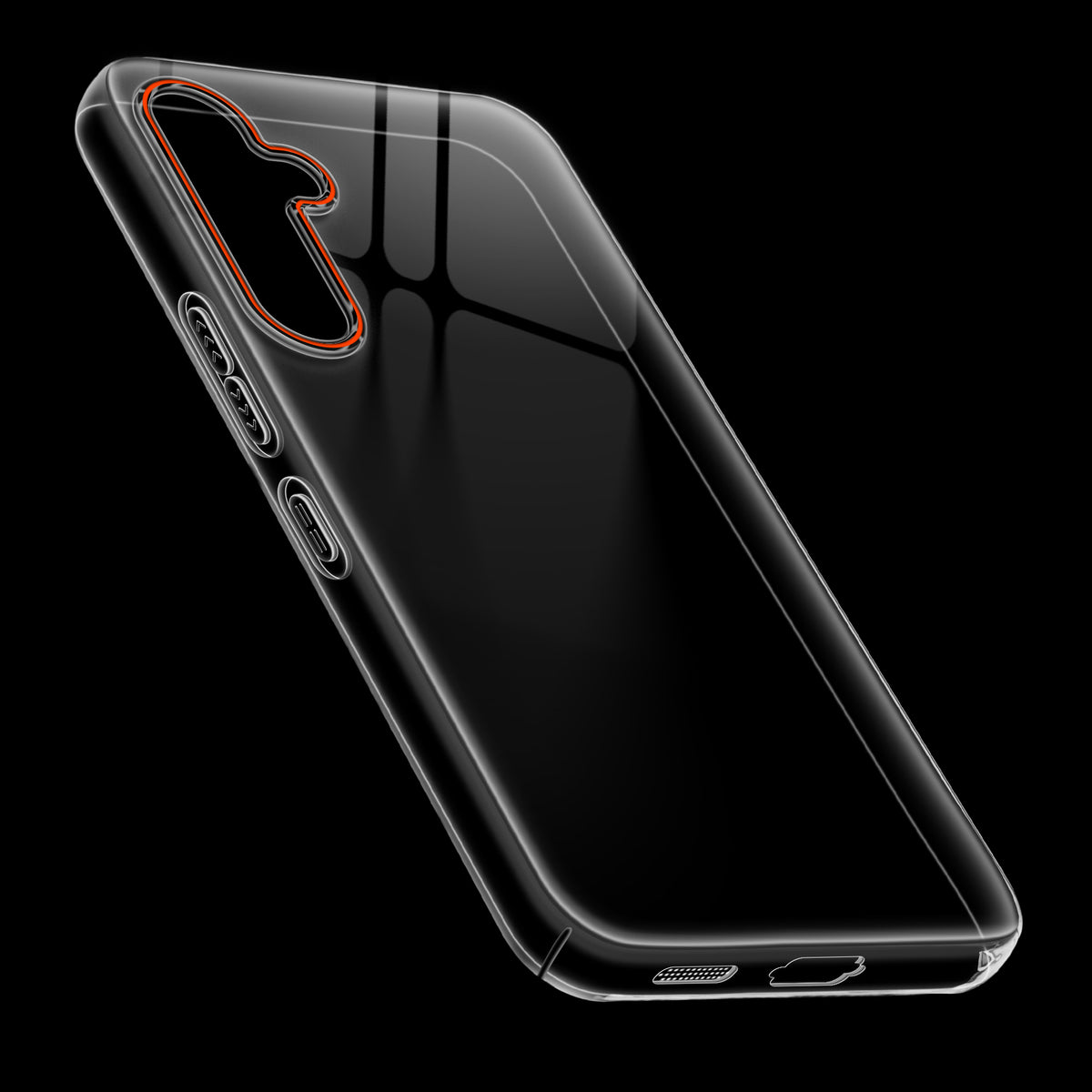 Crystal Clear Anti-Yellow Transparent Back Cover Case With Camera Ring Protection for Samsung A55 5G
