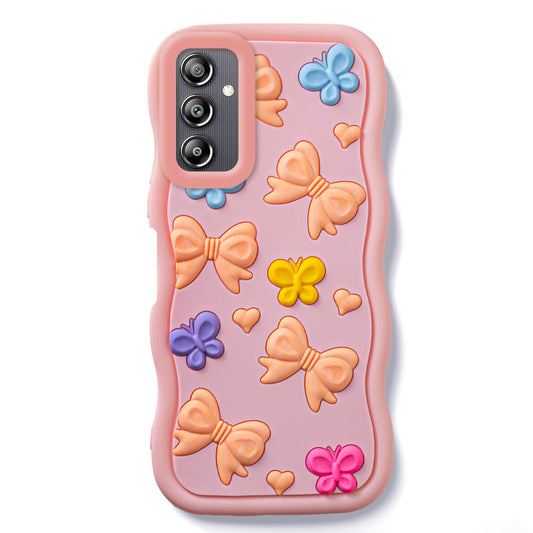 3D Silicone Soft Wave Edges Mobile Back Case For Samsung A14 5G